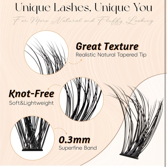 Lash Clusters DIY Lash Extensions, D Curl Individual Lashes Clusters Lashes - Picture 3 of 4